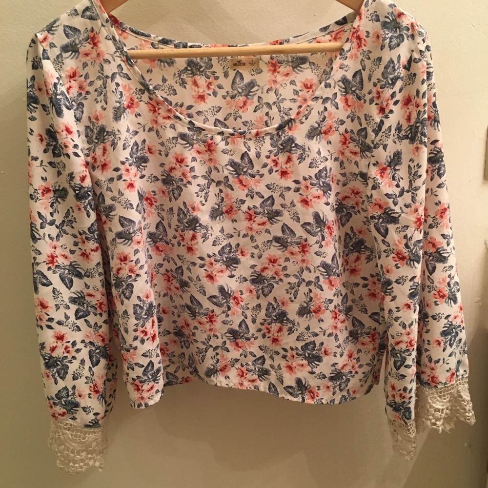 Floral Lace Blouse with bell sleeves